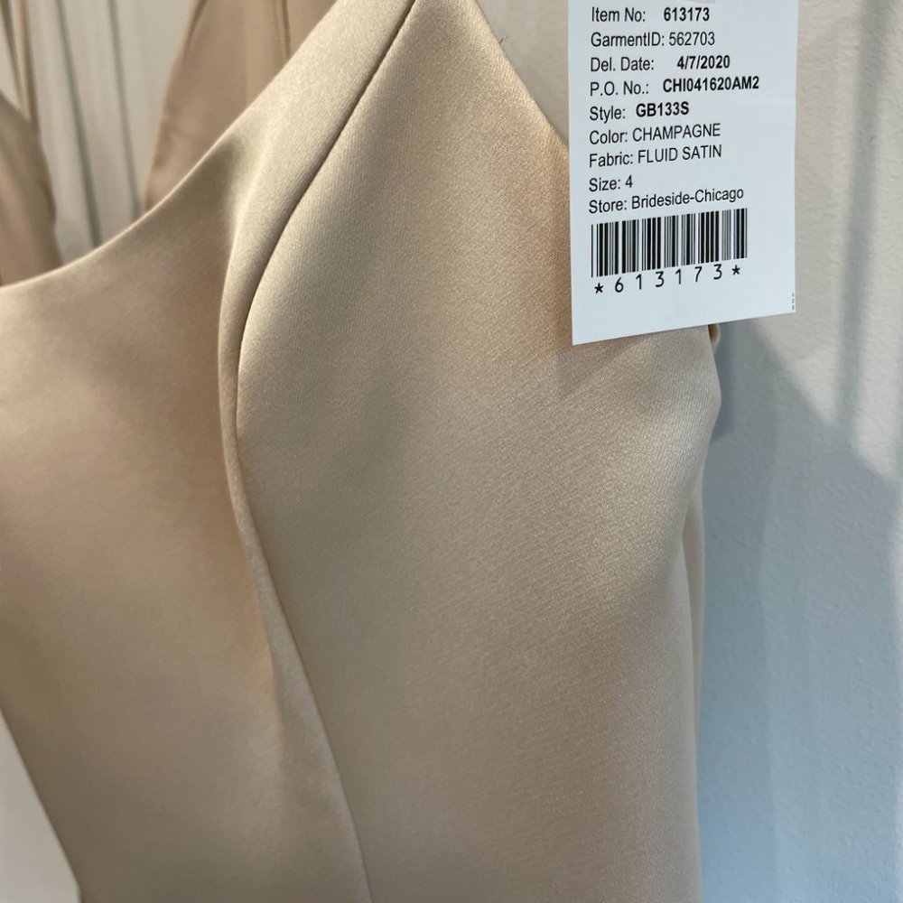 Amsale - Everly Champagne Bridesmaid Dress